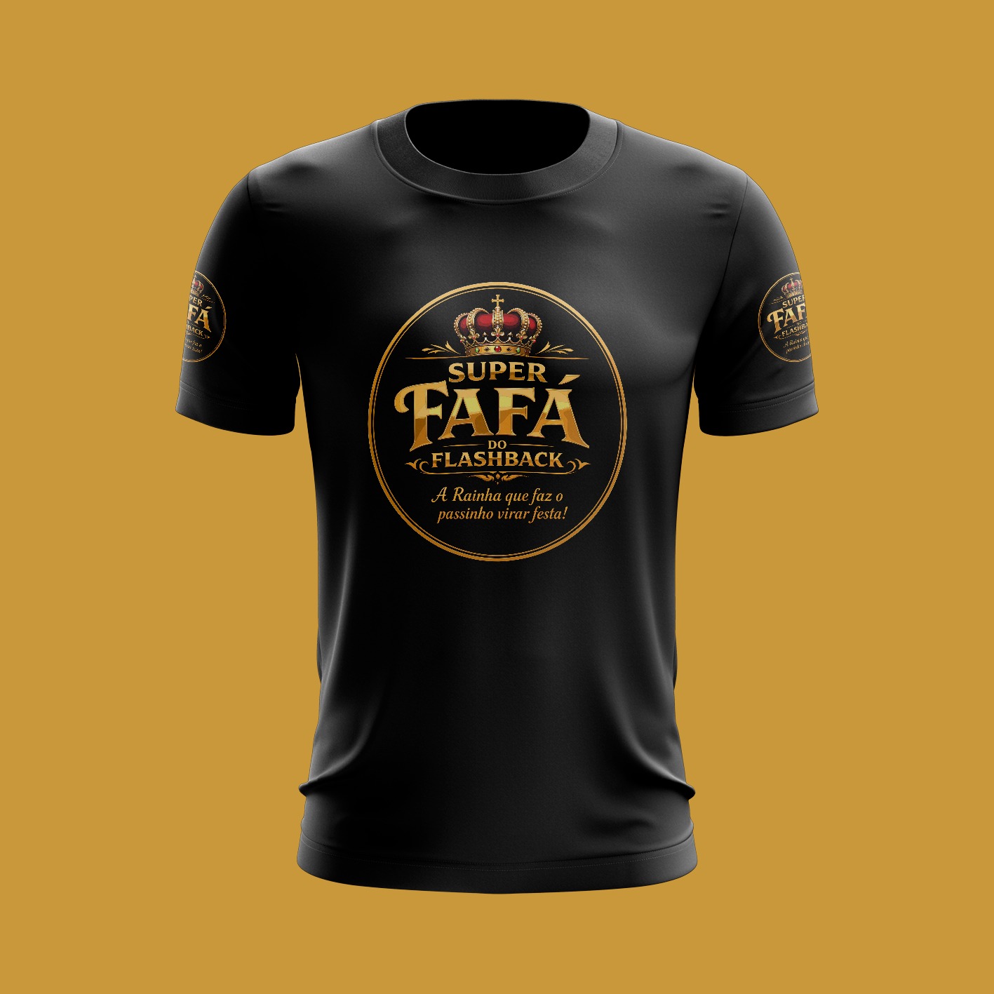Camiseta Poliviscose Preta - Super Fafá do Flashback